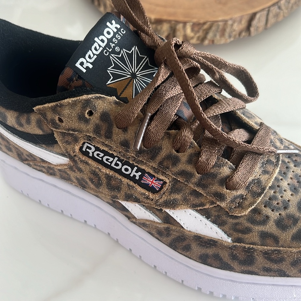 Reebok Club C Double Revenge Tennis Shoe Cheetah Print - Picture 3 of 7